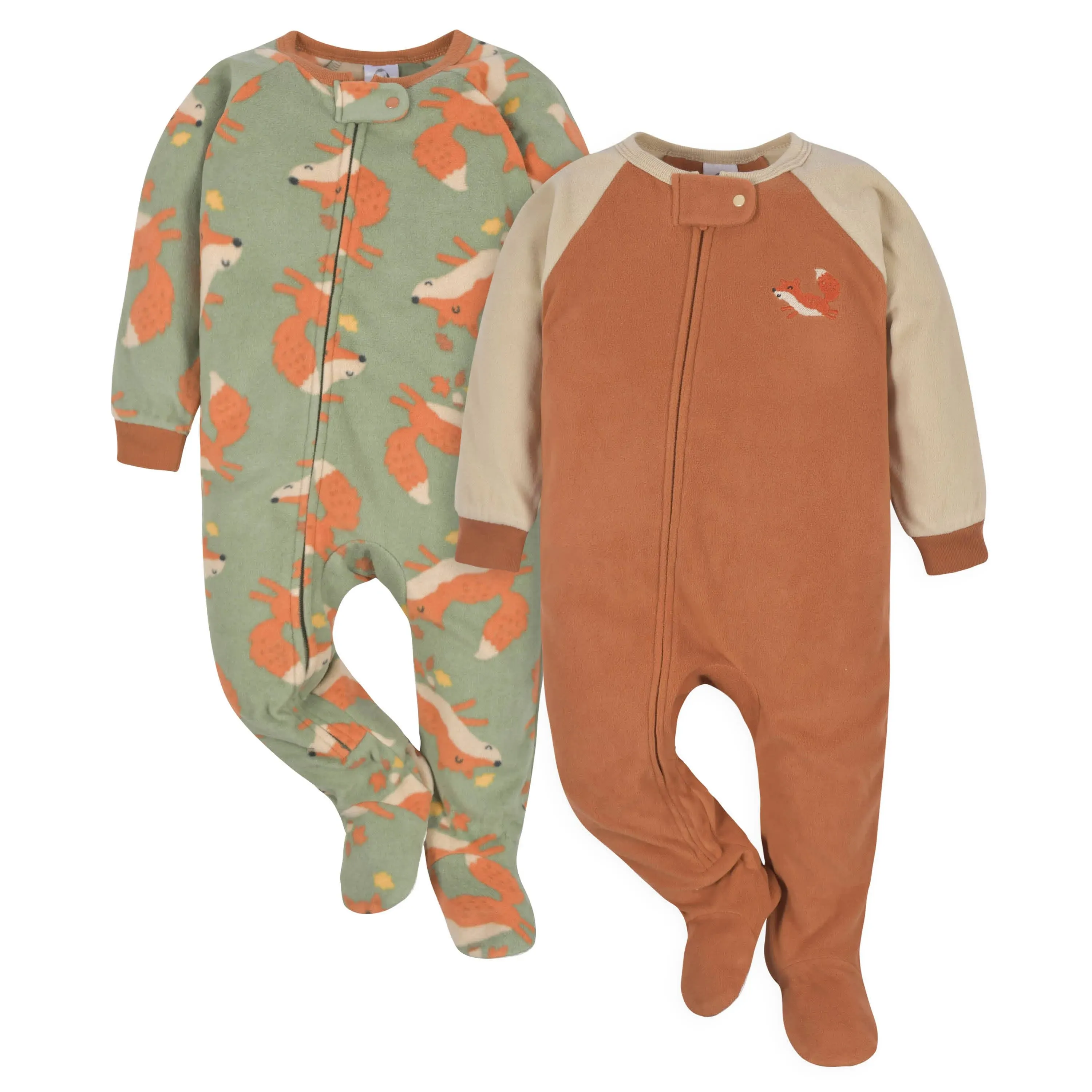 2-Pack Baby &amp; Toddler Boys Green Fox Fleece Pajamas