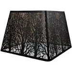 ALUCSET Tree Pattern Metal Square Lampshade for Table & Floor Lamps, Black/Gold