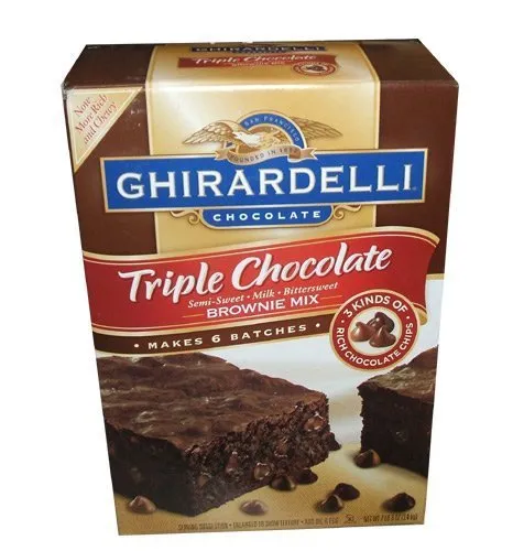 Ghirardelli, Triple Chocolate Premium Brownie Mix, 6-Count