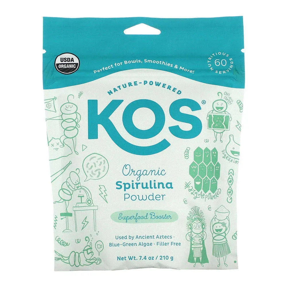 Kos Spirulina Powder, Organic - 7.4 oz