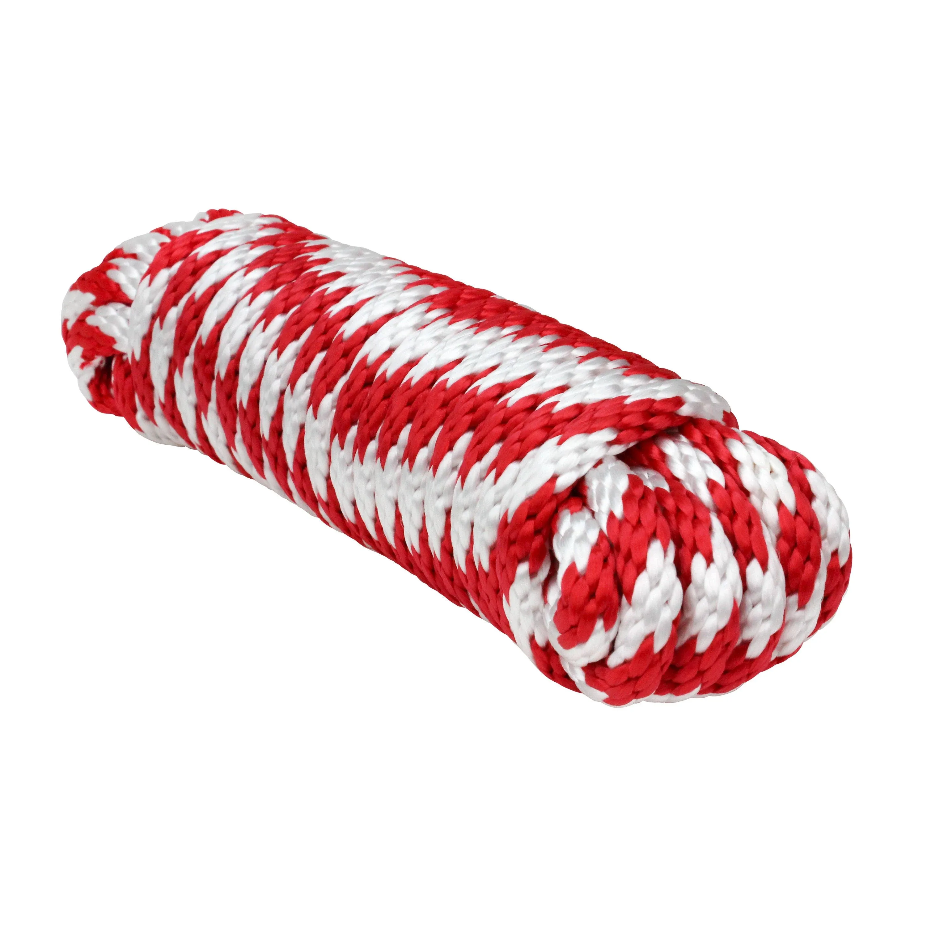 Extreme Max 3008.0154 Solid Braid MFP Utility Rope - 1/4" x 100', Red/White