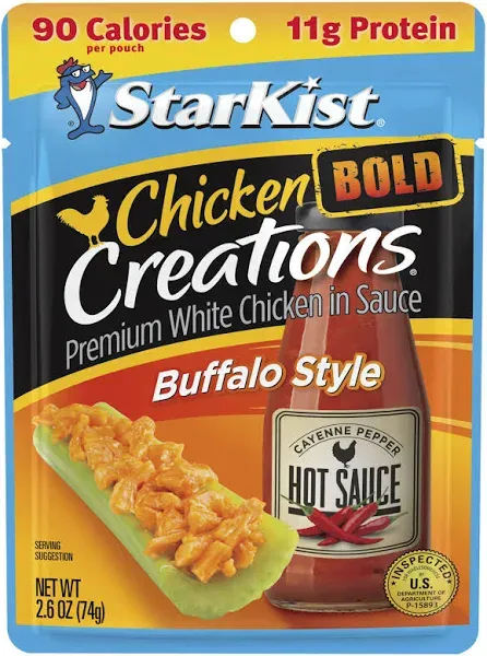 Starkist Chicken Creations Chicken, Premium White, Buffalo Style, Bold, in Sauce - 2.6 oz