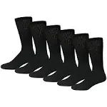 12 Pairs of Diabetic Neuropathy Cotton Crew Socks (Black) 13-15