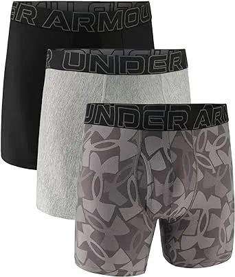 Men's Under Armour 3-Pack Performance Tech Print 6” Boxer Briefs