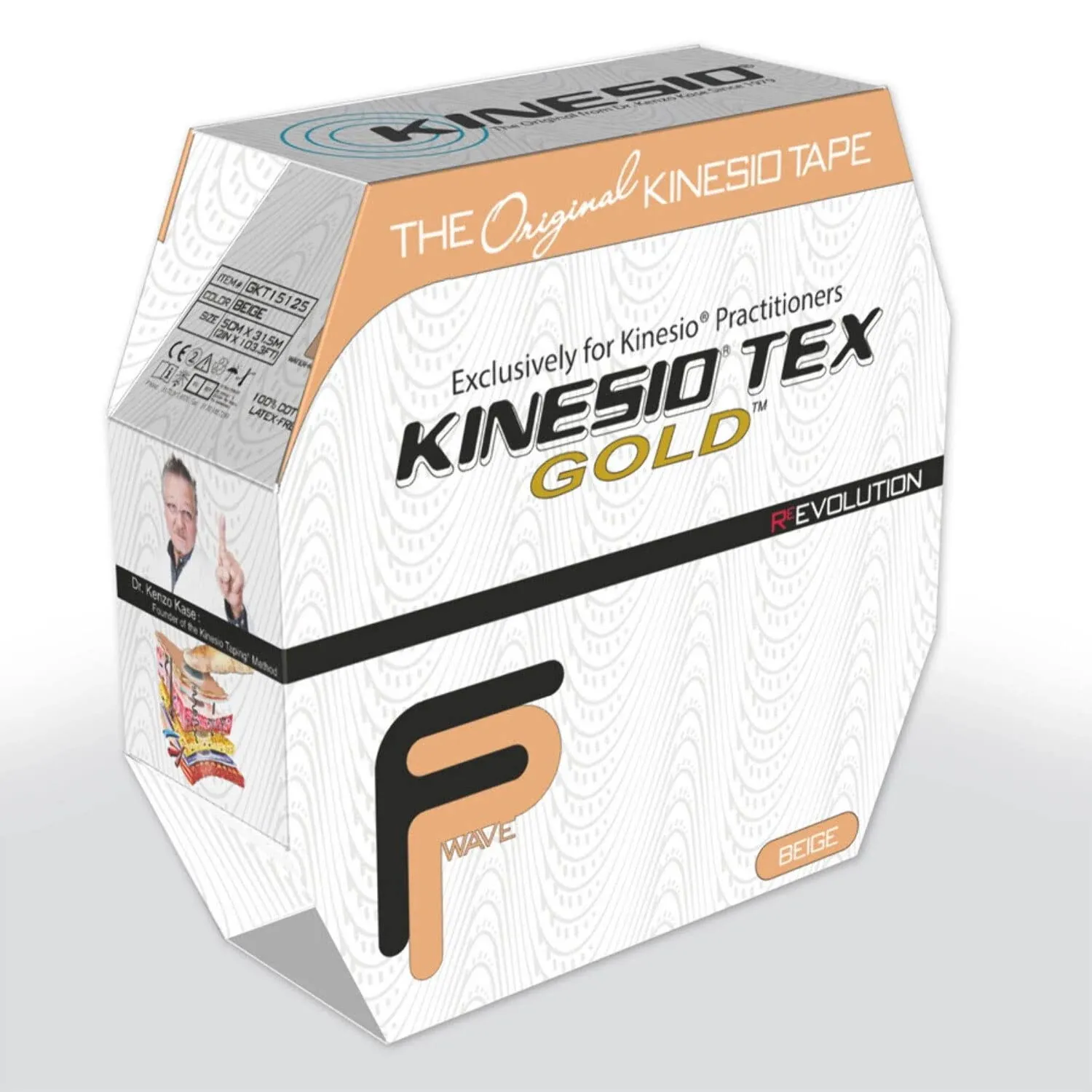 Kinesio Tape, Tex Gold FP, 2" x 34 yds, Beige, Bulk Roll