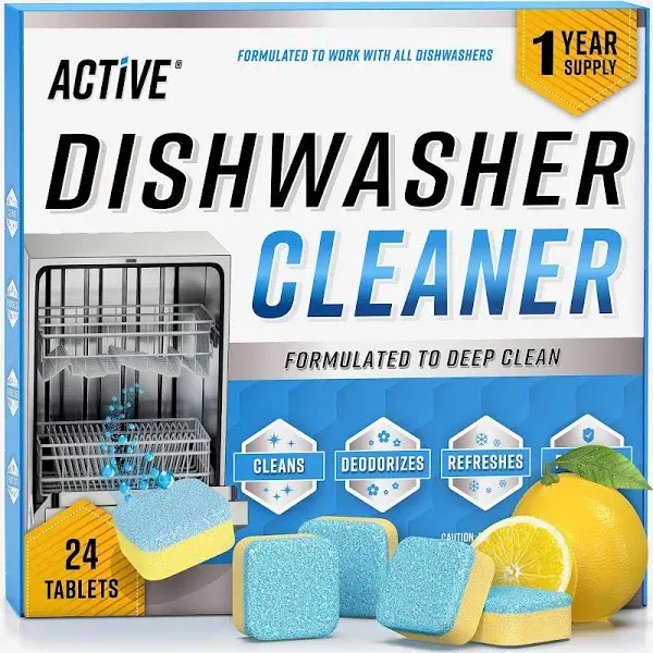 Dishwasher Cleaner And Deodorizer Tablets 24 Pack Deep Cleaning Descaler Pods Dish Washer Machine