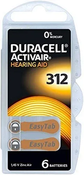 Duracell Hearing Aid Batteries, 312 - 16 pack