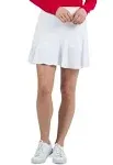 IBKUL Solid Flounce Skort White / M