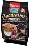 Loacker Quadratini Bite Size Wafer Cookies, Dark Chocolate - 8.82 oz bag