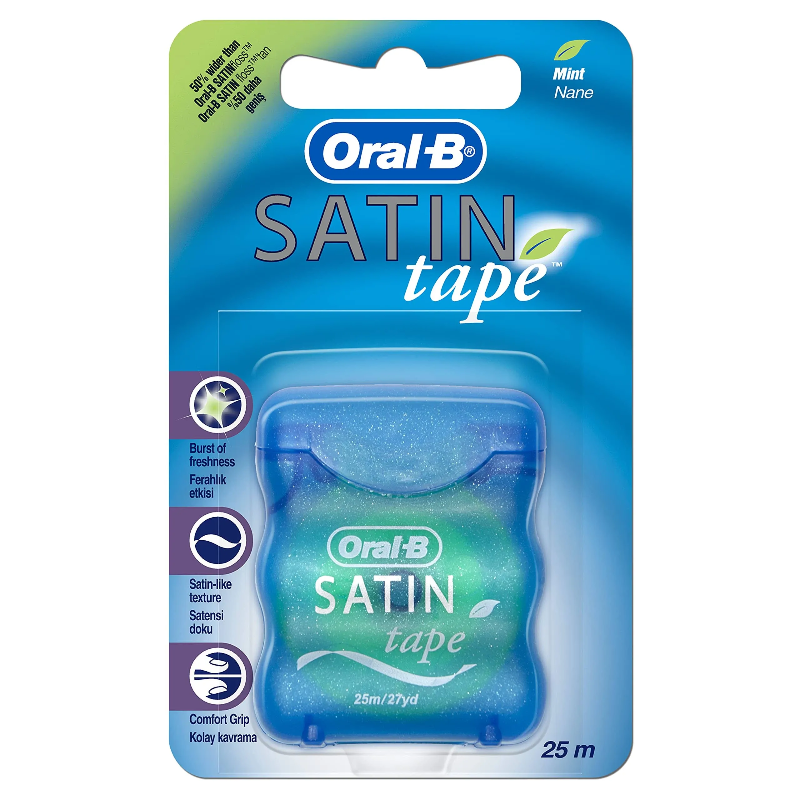 Oral B Satin Tape Dental Floss Mint 25m