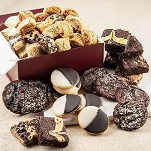 Dulcet Gift Baskets Grandiose Bakery Gift Box - Chocolate Brownies, Black and White Cookies - Holidays, Sympathy, Get Well, Corporate Gifting - Friends, Family, Men and Women