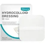 Dimora Hydrocolloid Dressing 4" x 4" for Wound Care, 10 Pack Large Patch Bandages