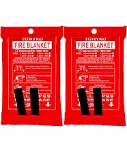 TONYKO Emergency Fire Blankets, Flame Retardant Protection and White(2pack)