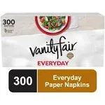 Vanity Fair Everyday Disposable Paper Napkins, White, 300 Count