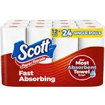 Scott Choose-a-Sheet Paper Towels, White, 12 Double Rolls