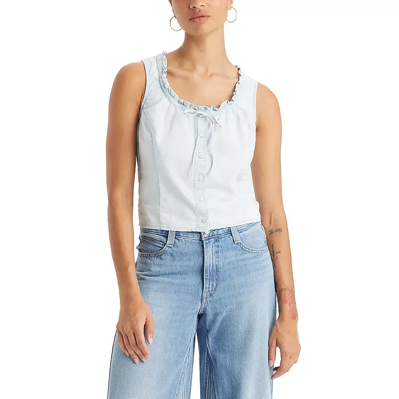 Women's Levi's® Shane Button Ribbon Front Ruffle Trim Tank Top