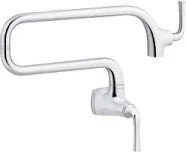 KOHLER K-22066-CP Graze Kitchen Sink Wall Mount Pot Filler, Chrome