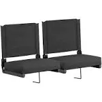 Emma + Oliver Set of 2 Lightweight Stadium Chair with Ultra-Padded Seat