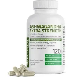 Bronson Ashwagandha Extra Strength - 3000 mg - 120 Vegetarian Capsules