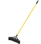 Rubbermaid® Commercial Maximizer Push-to-Center Broom, Poly Bristles, 18 x 58.13, Steel Handle, Yellow/Black