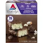 Atkins Endulge Chocolate Coconut Bar, Dessert Favorite, High in Fiber, 1G Sugar, 16 Count