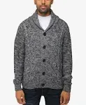 X-RAY Men's Cable Knit Shawl Collar Cardigan Sweater