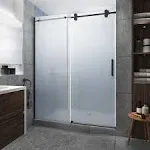 Aston SDR978FRUW.UC-MB-6080 Langham XL 56 - 60" W x 80" H Sliding Frameless Shower Door with Frosted Glass Finish: Matte Black