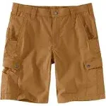 Carhartt Rugged Flex Men's 32 Brown Ripstop Cargo Work Shorts, Relaxed Fit