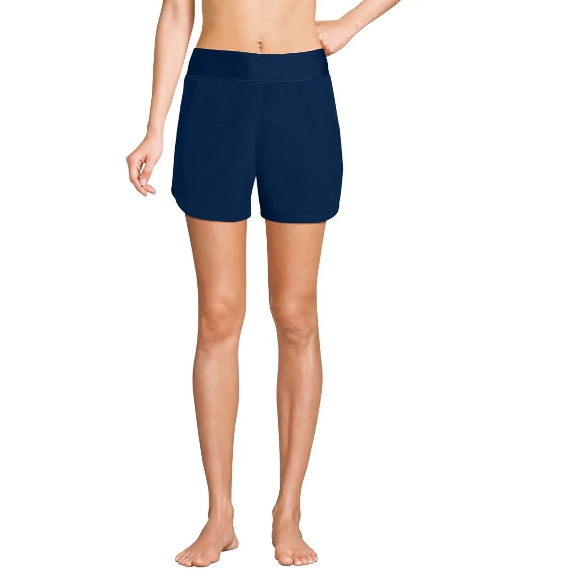 Women's Lands' End 5" Quick Dry Board Shorts Swim Cover-Up, Size: 6, Deep Sea Navy