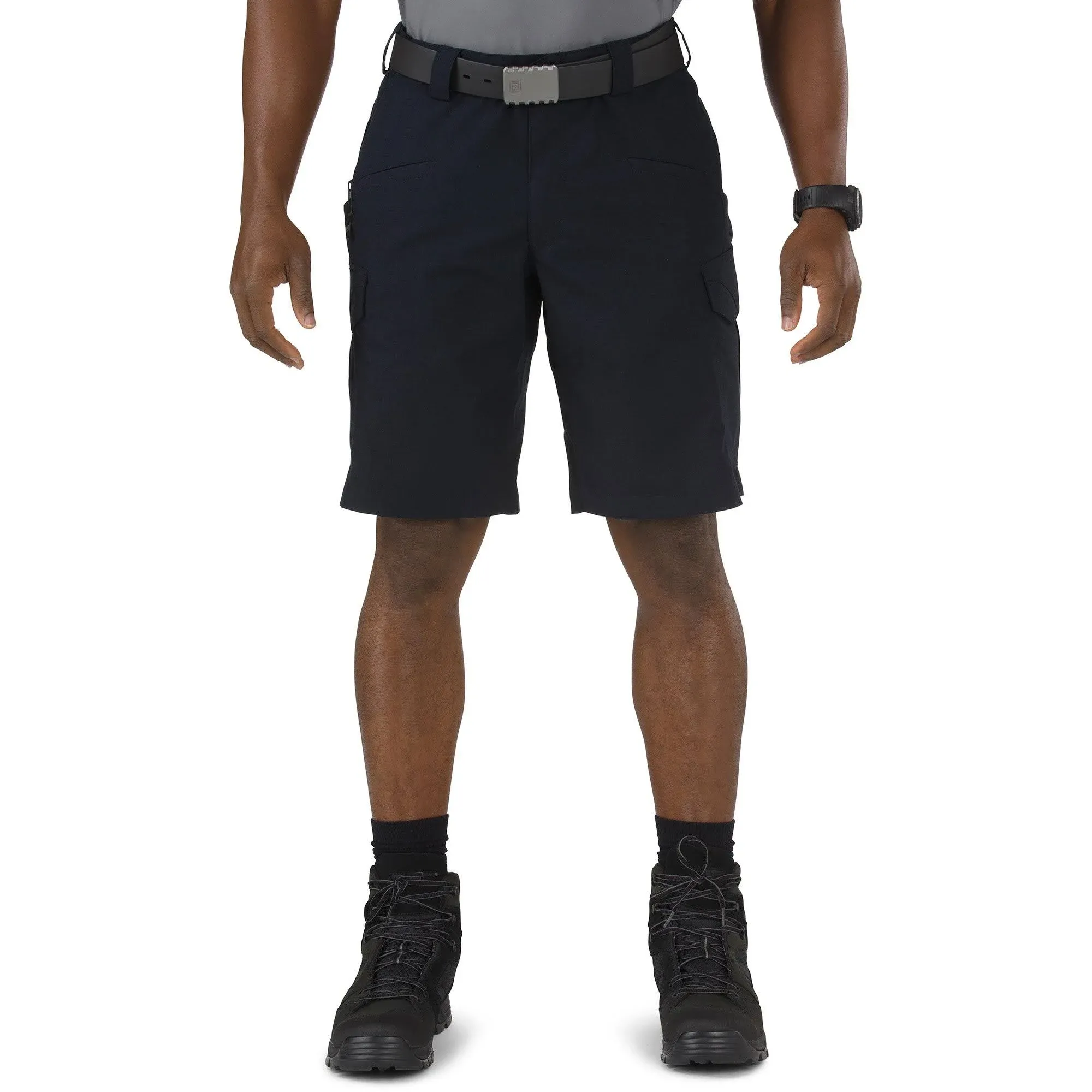 5.11 Work Gear Men's Stryke 11-Inch Inseam Shorts, Flex-Tac Ripstop Fabric, Black, 40, Style 73327