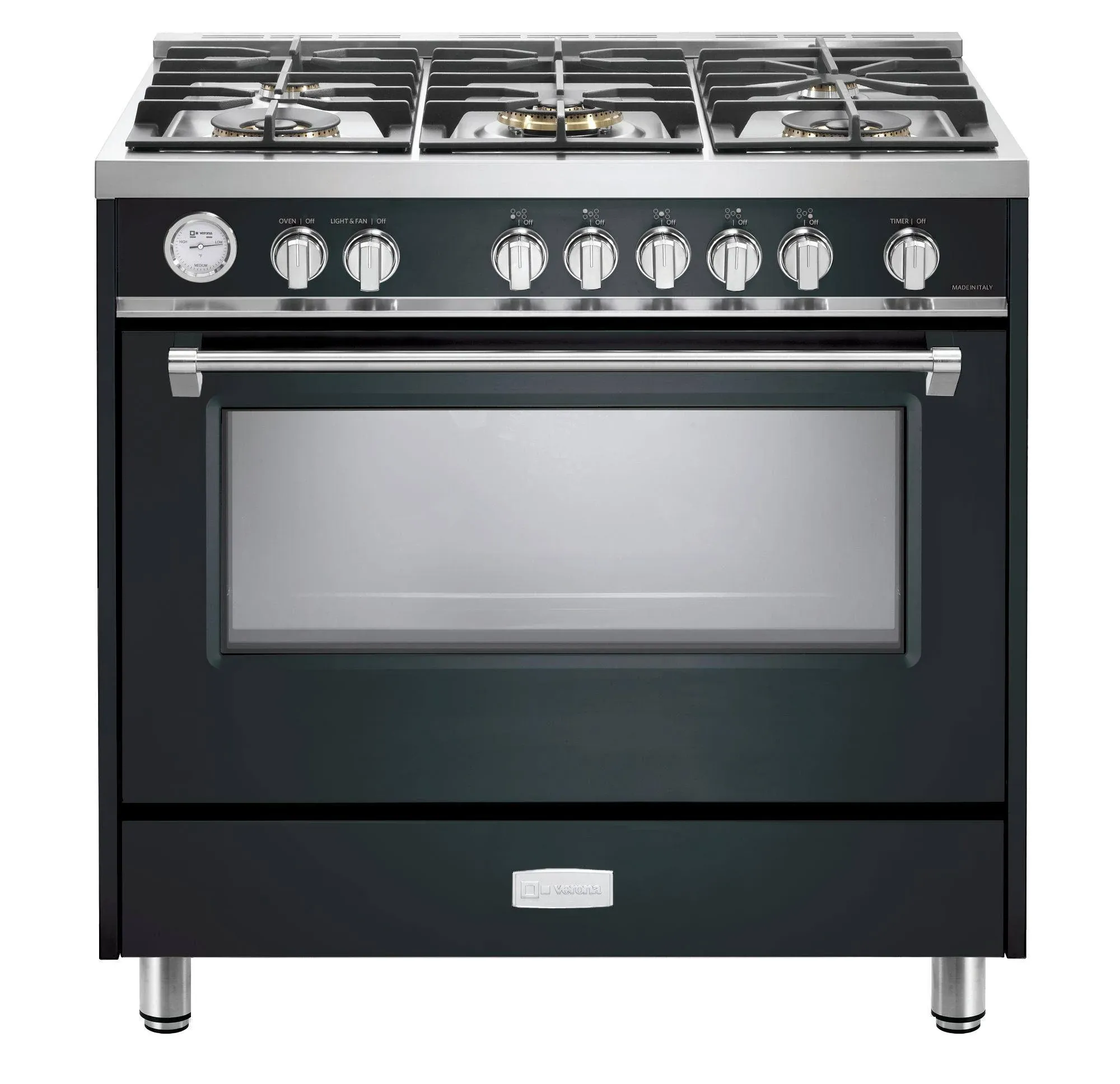 Verona VDFSGG365E Designer 36" Gas Single Oven Range - Matte Black