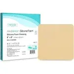 MedVance TM Silicone - Silicone Adhesive Foam Absorbent Dressing, 8 inchx8 inch, Box of 5 Dressings, Beige