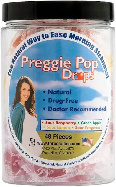 Preggie Pop Drops For Morning Sickness  Assorted Sour Flavors  48  Pieces