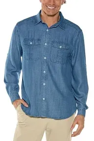 Coolibar UPF 50+ Men's Carson Chambray Shirt - Sun Protective