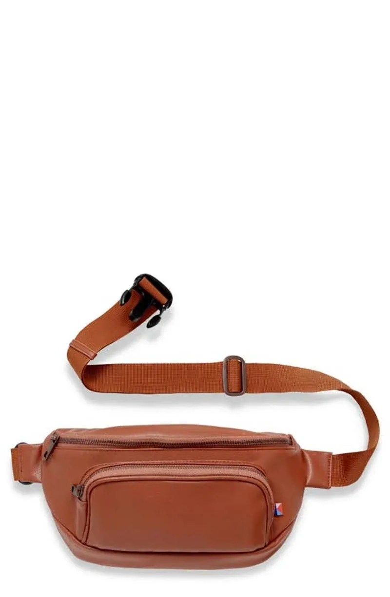 Kibou Vegan Leather Diaper/Nappy Bum Bag - Brown