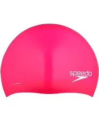 Speedo Long Hair Silicone Swim Cap Black