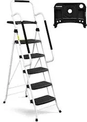 Tobili 5 Step Ladder with Handrails and Tool Platform