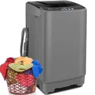 Nictemaw Portable Washing Machine 15.6lbs 2.1 Cu.ft Full Automatic Washer Machine with 10 Programs and 8 Water Levels Selections Small Washing