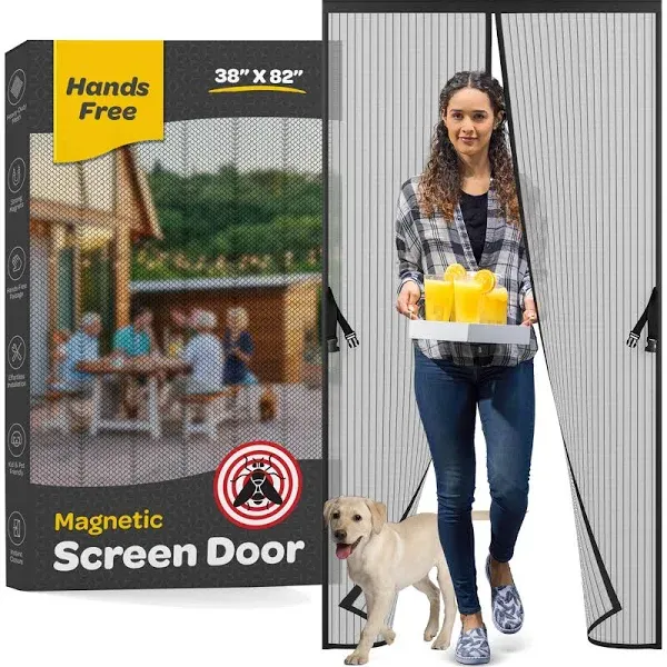 Sewanta Hands-Free Magnetic Screen Door, Heavy Duty, Self Sealing Screen Door Mesh Protector, Pet and Kid-Friendly