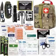 EVERLIT 250 Pieces Survival First Aid Kit IFAK Molle System Compatible Outdoor Gear Emergency Kits Trauma Bag for Camping Boat Hunting Hiking Home