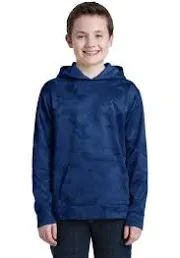 SportTek Youth Sport-Wick CamoHex Fleece Hooded Pullover