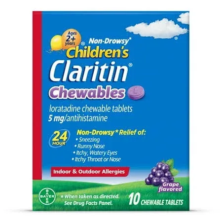 Claritin Children’s Chewables 20 Grape Tabs Exp:1/25