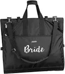 WallyBags 66” Premium Tri-Fold Carry On Destination Wedding Gown Travel Bag with Multiple Pockets and Shoulder Strap Black - B1 / 66-Inch