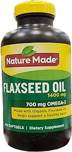 Nature Made Organic Flaxseed Oil 1,400 mg - Omega-3-6-9 for Heart Health - 300 Count (Pack of 1)