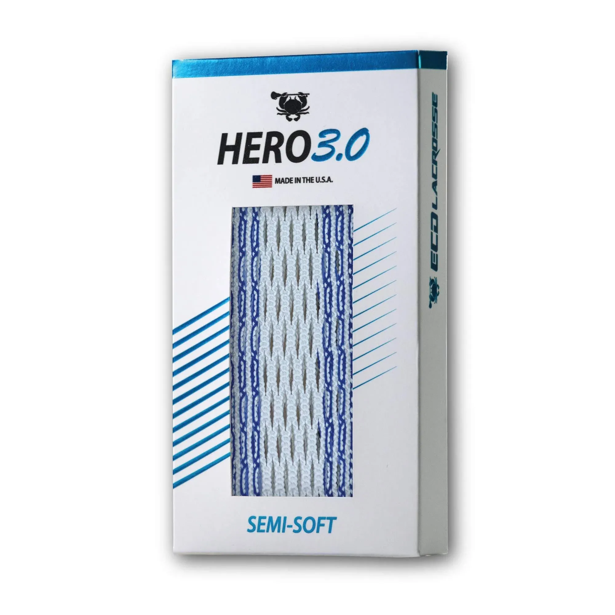 ECD Hero 3.0 Semi-soft Lacrosse Mesh (Royal Blue Storm Striker)