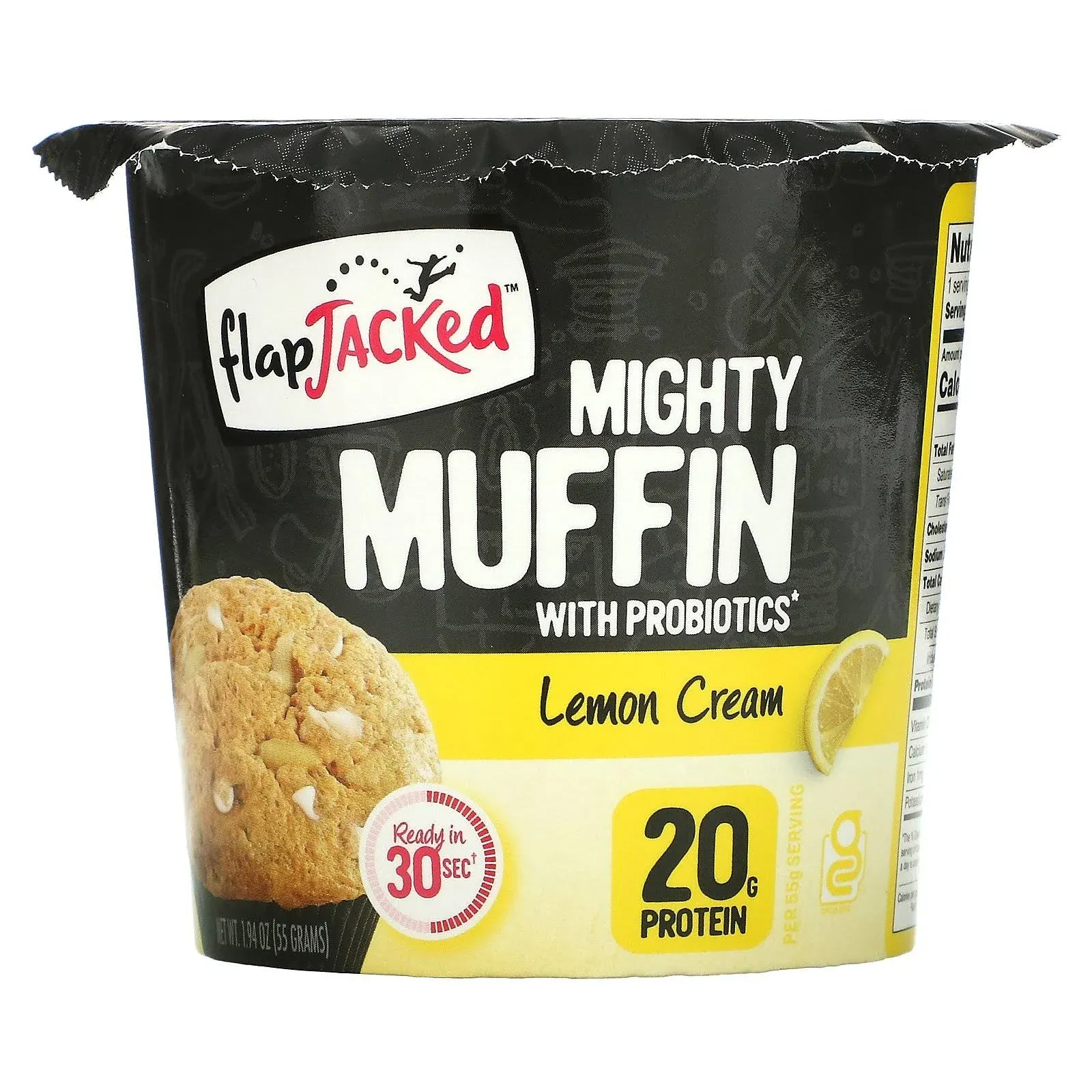 Flapjacked, Mighty Muffin with Probiotics, Lemon Cream, 1.94 oz (55 g)