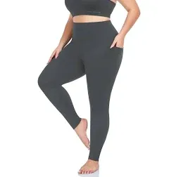 MOREFEEL Plus Size Leggings for Women with Pockets-Stretchy X-4XL Tummy Control High Waist Womens Leggings Workout Yoga Pants