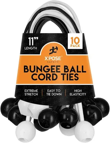 Xpose Safety Assorted Black and White Heavy-Duty Bungee Ball Cords