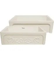 Whitehaus WHSIV3333-WHITE Glencove St. Ives 33" Front Apron Fireclay Sink