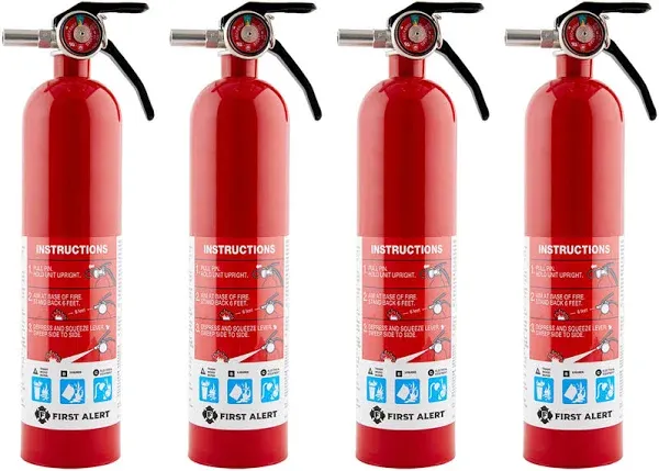 First Alert Multipurpose Rechargeable Home Fire Extinguisher, Red, 2.5 lb